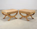 Pair of Michael Taylor Neoclassical Curule d'Orsay Ottoman Benches