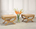 Pair of Michael Taylor Neoclassical Curule d'Orsay Ottoman Benches