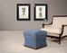 Ralph Lauren 'Florence' Storage Ottoman in Damask Blue Linen