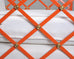 Pair of French Maison Jean Orange Iron Lattice Lounge Chairs