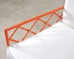 Pair of French Maison Jean Orange Iron Lattice Lounge Chairs