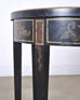 Pair of Regency Style Chinoiserie Decorated Demilune Consoles