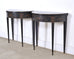Pair of Regency Style Chinoiserie Decorated Demilune Consoles