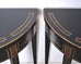 Pair of Regency Style Chinoiserie Decorated Demilune Consoles