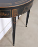 Pair of Regency Style Chinoiserie Decorated Demilune Consoles