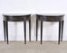 Pair of Regency Style Chinoiserie Decorated Demilune Consoles