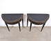 Pair of Regency Style Chinoiserie Decorated Demilune Consoles