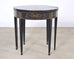 Pair of Regency Style Chinoiserie Decorated Demilune Consoles
