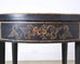 Pair of Regency Style Chinoiserie Decorated Demilune Consoles