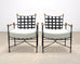 Pair of Mario Papperzini Amalfi Iron Lounge Chairs and Ottomans
