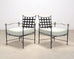 Pair of Mario Papperzini Amalfi Iron Lounge Chairs and Ottomans