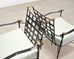 Pair of Mario Papperzini Amalfi Iron Lounge Chairs and Ottomans