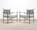 Pair of Mario Papperzini Amalfi Iron Lounge Chairs and Ottomans