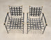 Pair of Mario Papperzini Amalfi Iron Lounge Chairs and Ottomans