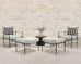 Pair of Mario Papperzini Amalfi Iron Lounge Chairs and Ottomans
