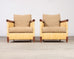 Pair John Hutton for Donghia Merbau Rattan Lounge Chairs