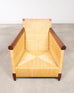 Pair John Hutton for Donghia Merbau Rattan Lounge Chairs