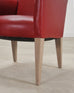 Pair of Italian Art Deco Style Red Leather Lounge Armchairs