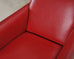 Pair of Italian Art Deco Style Red Leather Lounge Armchairs