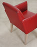 Pair of Italian Art Deco Style Red Leather Lounge Armchairs