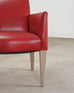 Pair of Italian Art Deco Style Red Leather Lounge Armchairs