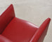 Pair of Italian Art Deco Style Red Leather Lounge Armchairs
