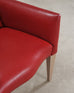 Pair of Italian Art Deco Style Red Leather Lounge Armchairs