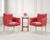 Pair of Italian Art Deco Style Red Leather Lounge Armchairs
