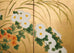 Pair of Japanese Meiji Screens Blossoms of Spring, Summer and Autumn