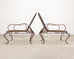 Pair of Rose Tarlow Twig Iron Garden Lounge Chairs + Ottomans