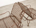 Pair of Rose Tarlow Twig Iron Garden Lounge Chairs + Ottomans