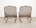 Pair of Rose Tarlow Twig Iron Garden Lounge Chairs + Ottomans