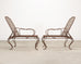 Pair of Rose Tarlow Twig Iron Garden Lounge Chairs + Ottomans