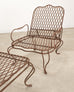 Pair of Rose Tarlow Twig Iron Garden Lounge Chairs + Ottomans