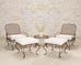 Pair of Rose Tarlow Twig Iron Garden Lounge Chairs + Ottomans