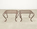Pair of Rose Tarlow Twig Iron Garden Lattice Side Tables