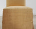 Pair of Skirted Scroll-Back Woven Raffia Slipper Chairs