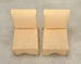 Pair of Skirted Scroll-Back Woven Raffia Slipper Chairs