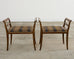 Pair of Biedermeier Style Maple Veneer Window Benches