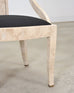 Pair of Maitland Smith Attributed Tessellated Stone Gondola Chairs