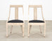 Pair of Maitland Smith Attributed Tessellated Stone Gondola Chairs