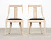 Pair of Maitland Smith Attributed Tessellated Stone Gondola Chairs