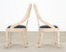 Pair of Maitland Smith Attributed Tessellated Stone Gondola Chairs