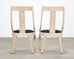 Pair of Maitland Smith Attributed Tessellated Stone Gondola Chairs