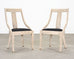 Pair of Maitland Smith Attributed Tessellated Stone Gondola Chairs