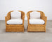 Pair of Organic Modern Rattan Wicker Lounge Armchairs