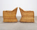 Pair of Organic Modern Rattan Wicker Lounge Armchairs