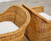 Pair of Organic Modern Rattan Wicker Lounge Armchairs