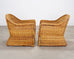 Pair of Organic Modern Rattan Wicker Lounge Armchairs