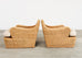Pair of Ralph Lauren Wicker Lounge Chairs and Ottoman